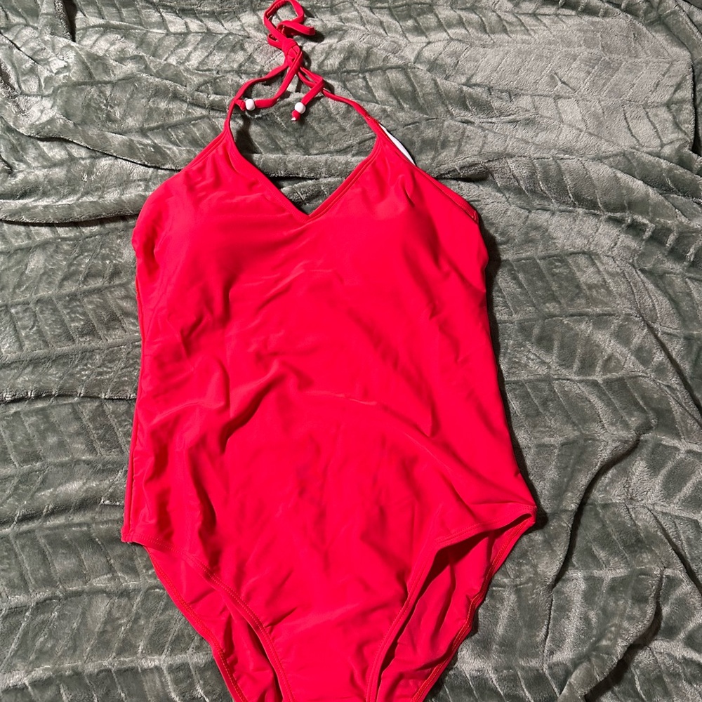 🩱2 FORV$25 BUNDLE SHEIN Vibrant Red One Piece Swimsuit